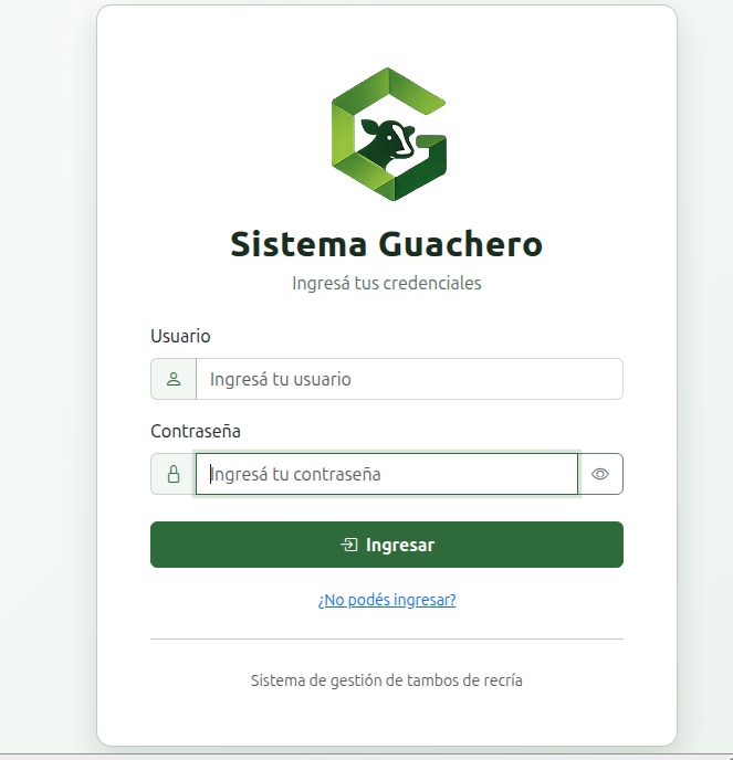 Acceso al Sistema Guachero